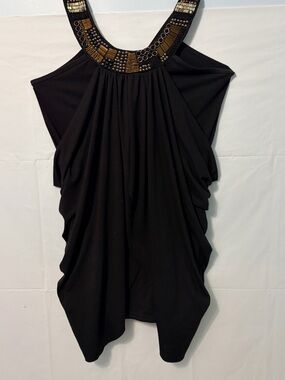Gold Flava Women's Black Beaded Top